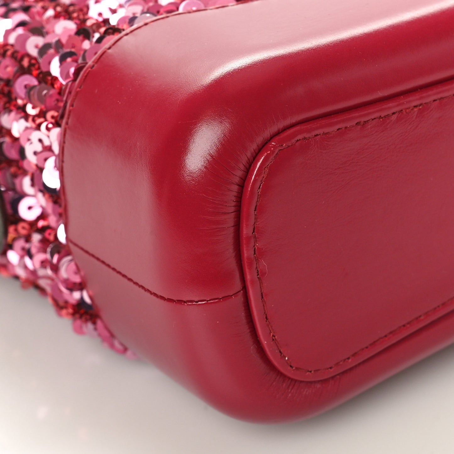 Sequin Calfskin Small Gabrielle Hobo Red