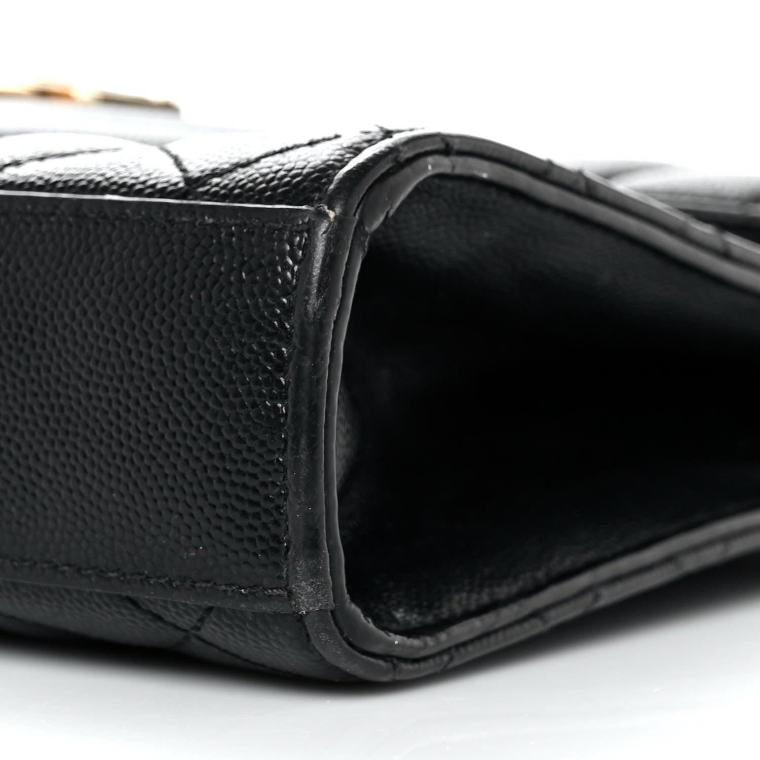 Saint Laurent Grain De Poudre Textured Mixed Matelasse Triquilt Medium Monogram Satchel Black 9 of 10