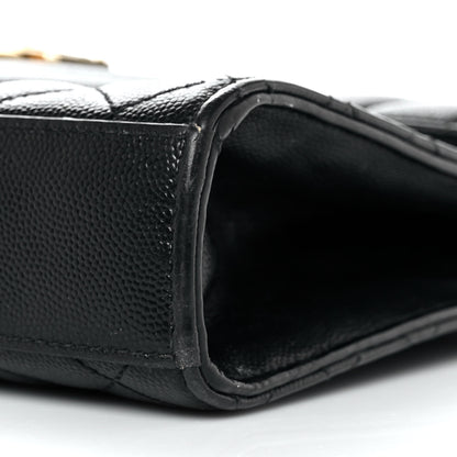 Saint Laurent Grain De Poudre Textured Mixed Matelasse Triquilt Medium Monogram Satchel Black 9 of 10