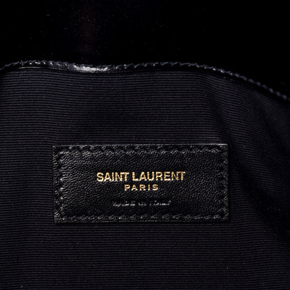 Saint Laurent Smooth Shiny Calfskin Monogram Uptown Pouch Black 6 of 7