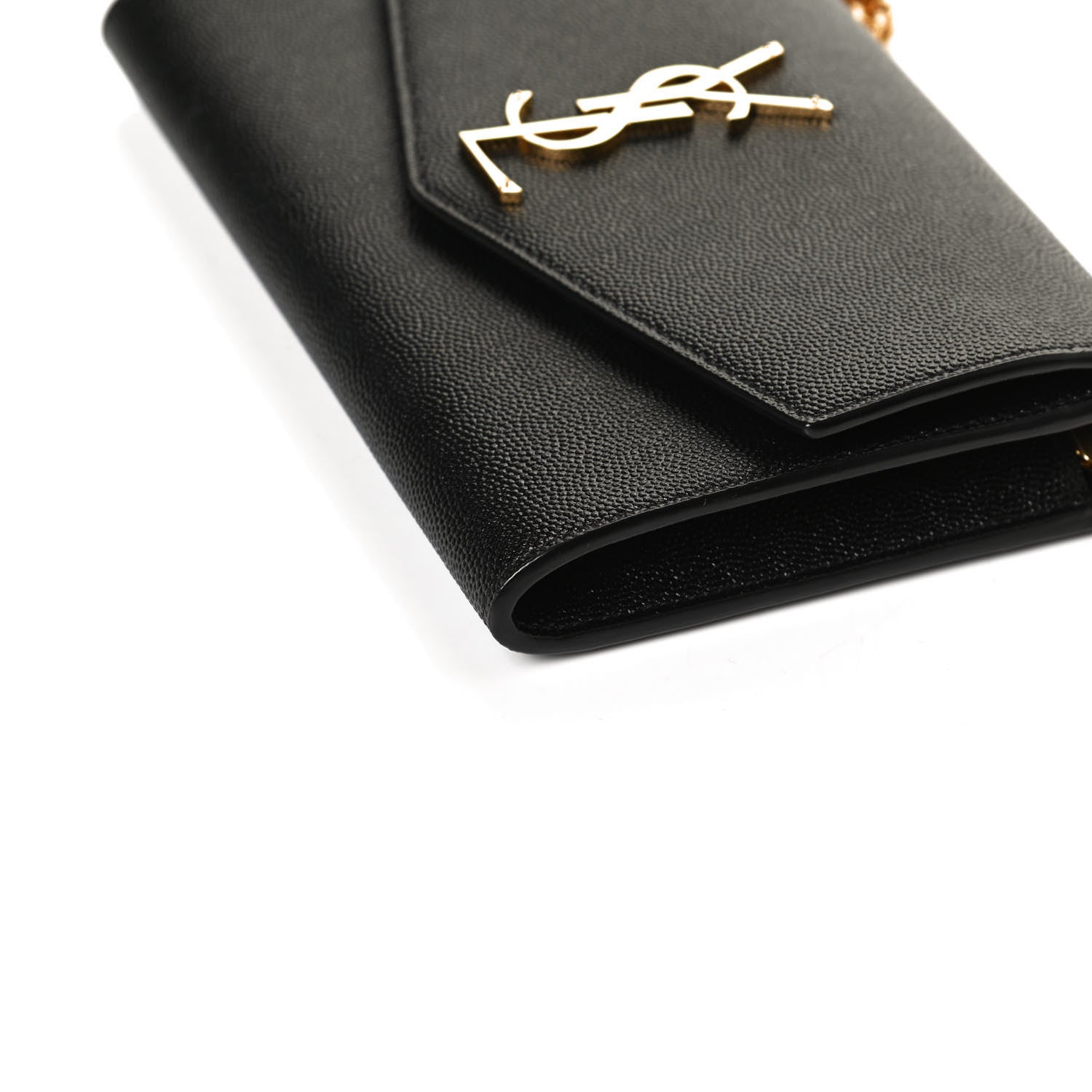 Saint Laurent Grain De Poudre Uptown Chain Wallet Black 10 of 12