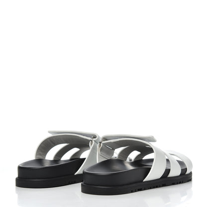 Hermes Calfskin Womens Chypre Sandals 36 White 4 of 9
