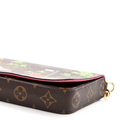 Louis Vuitton Monogram 2021 Christmas Animation Hollywood Pochette Felicie Chain Wallet Fuchsia 10 of 10