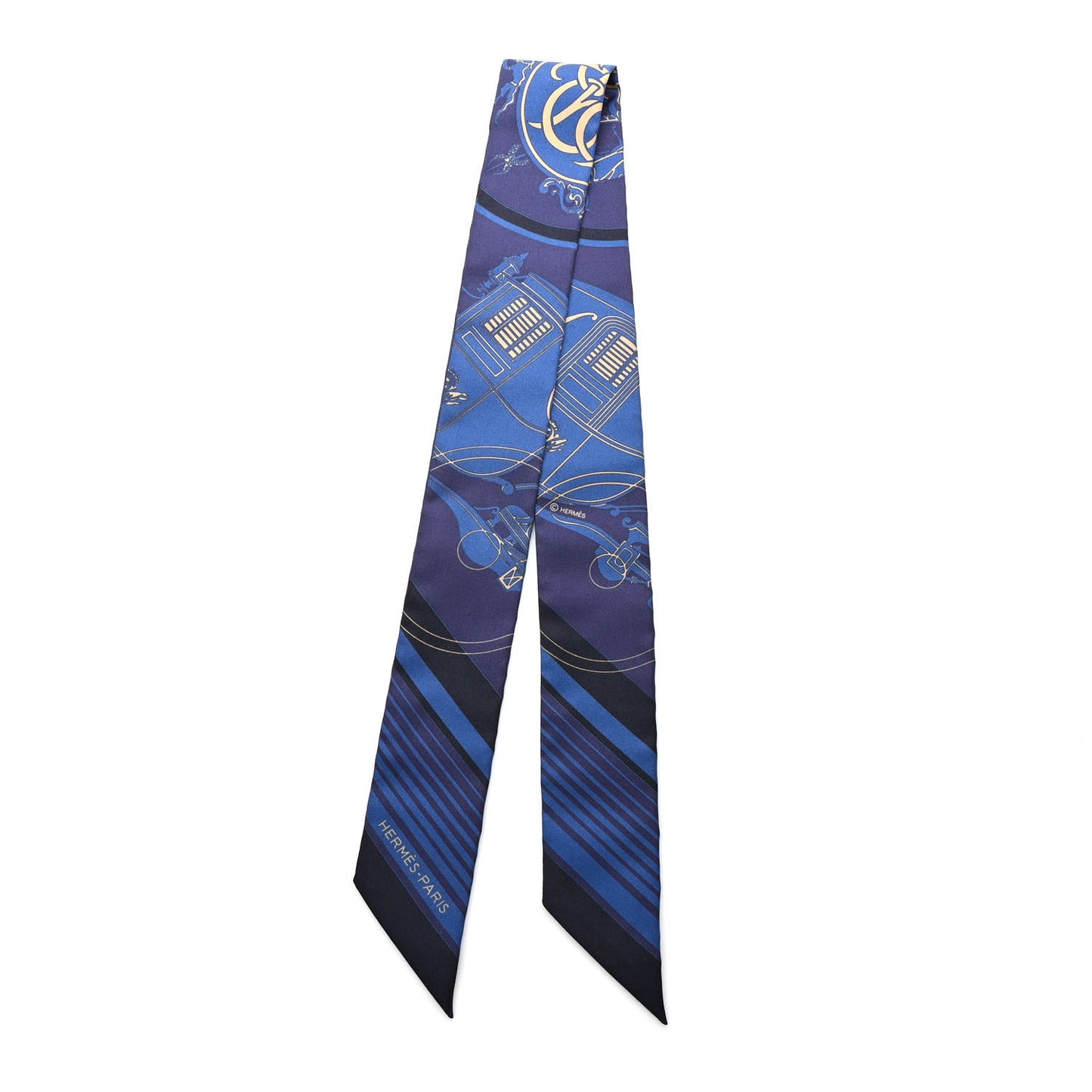 Silk Ex-Libris Twilly Indigo Black Beige