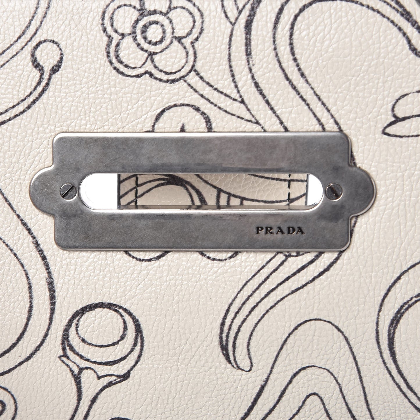 X JAMES JEAN Glace Calfskin Rabbit Print Cahier Chain Wristlet Giada