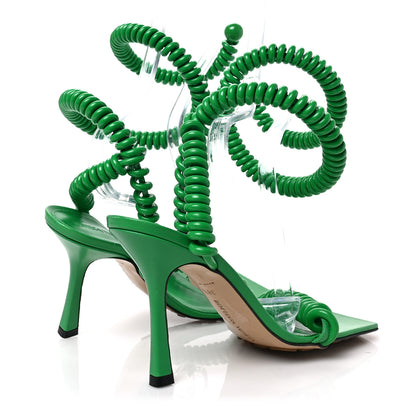 Bottega Veneta Rubber Wire Nappa Stretch 90mm Sandals 38.5 Grass 4 of 7