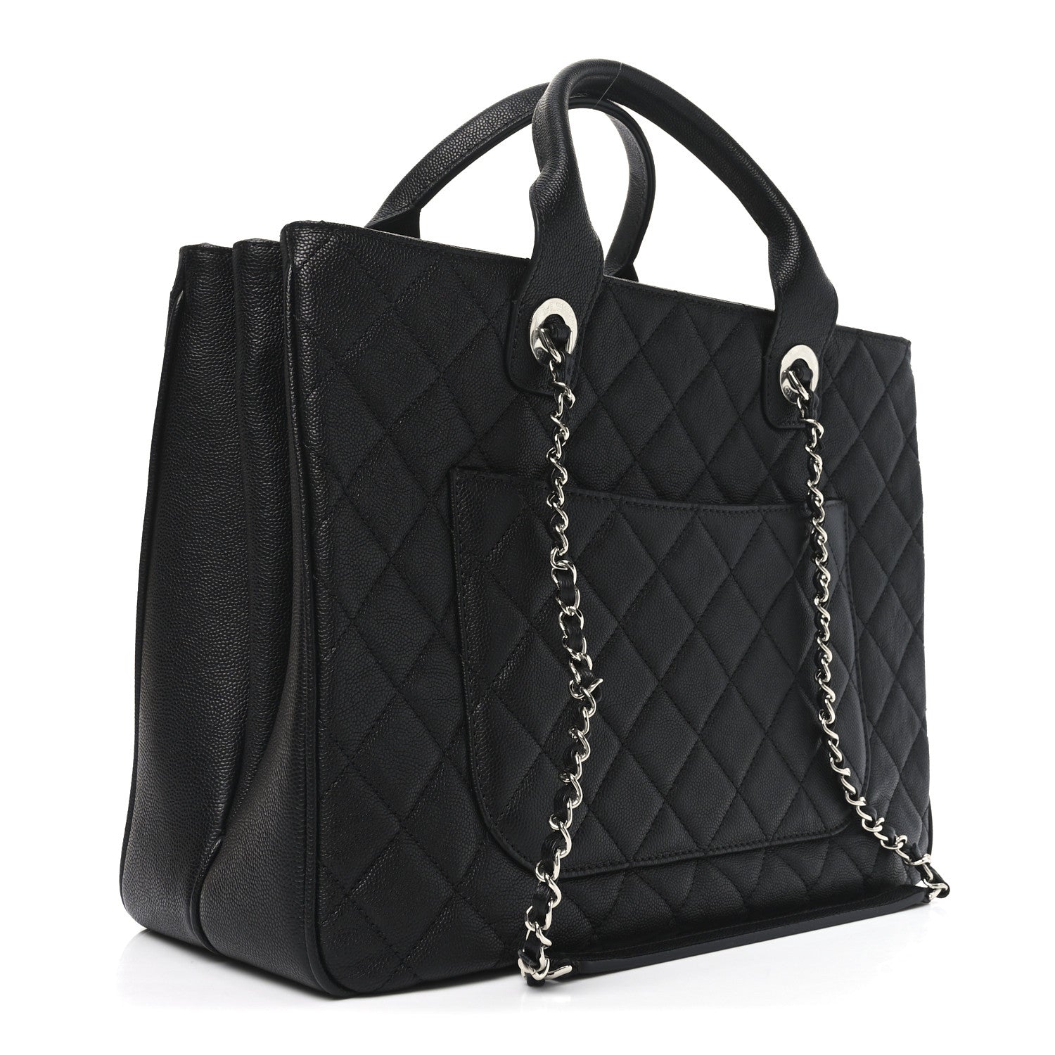 Chanel Caviar Quilted Large Urban Companion Top Handle Shopping Tote Black 3 of 10