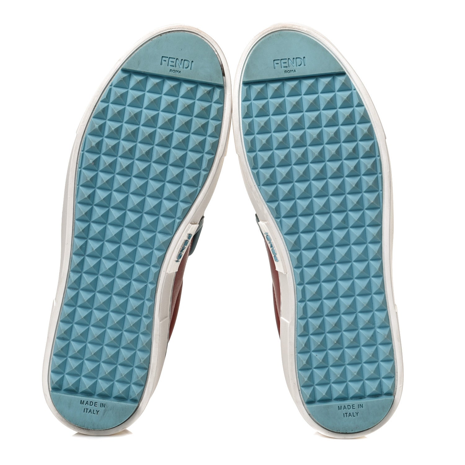 Fendi Vitello Elite Monster Bug Slip On Sneakers 35 Grigio Polvere Bloody Mary Pale Turquoise 7 of 13