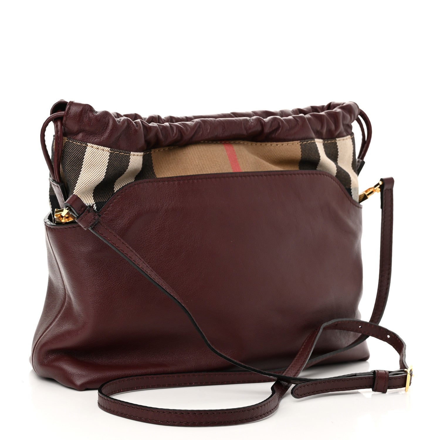 Burberry Calfskin House Check Little Crush Deep Claret 3 of 9