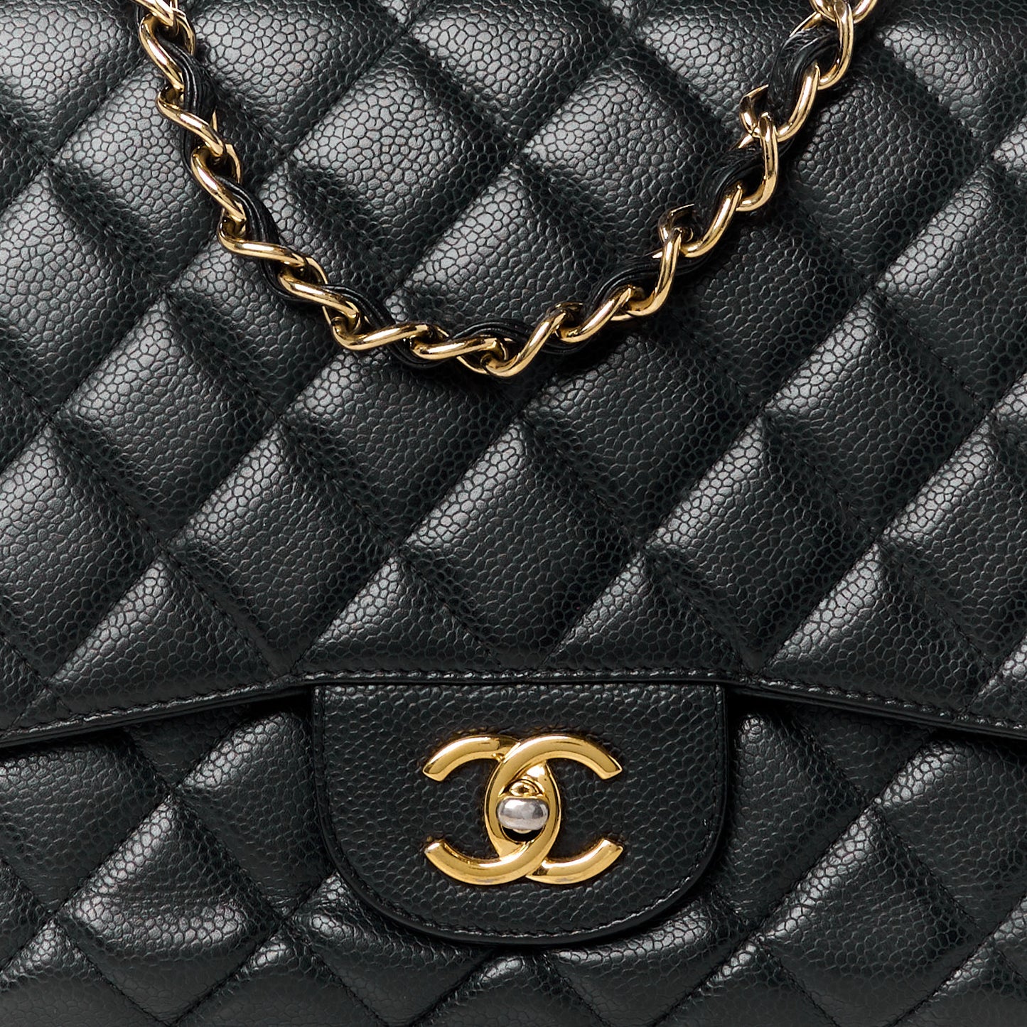 Caviar Quilted Jumbo Single Flap Black
