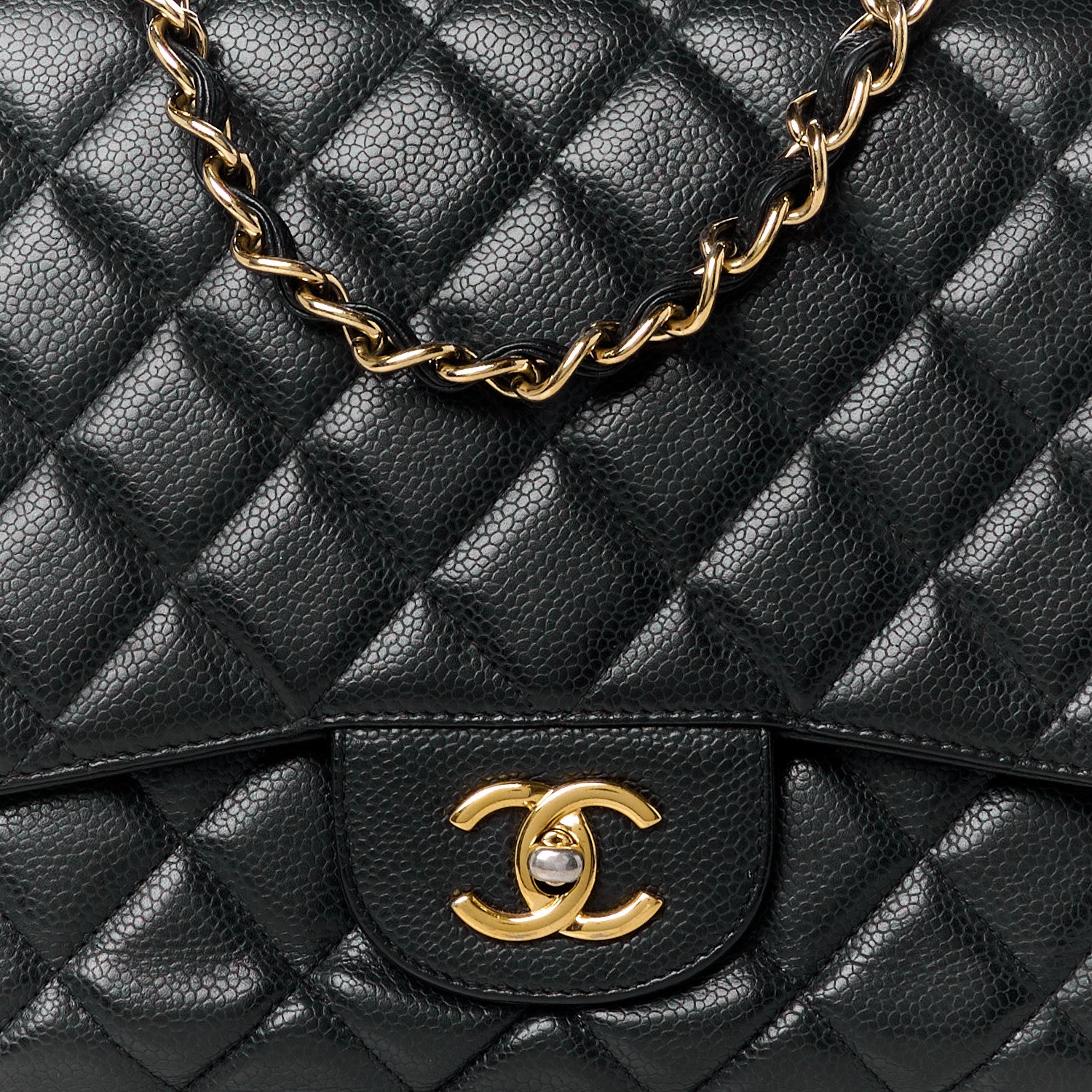 Chanel Caviar Quilted Jumbo Single Flap Black 9 of 11