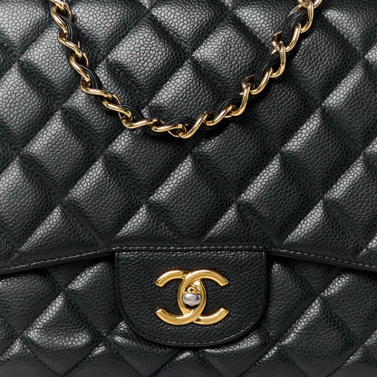Chanel Caviar Quilted Jumbo Single Flap Black 9 of 11