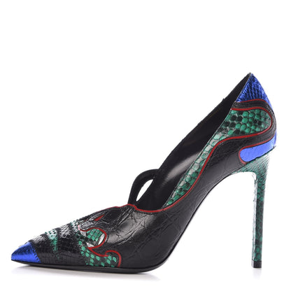 Saint Laurent Ayers Panther Patch Anja 105 Secret Garden Pump 37.5 Multicolor 1 of 8