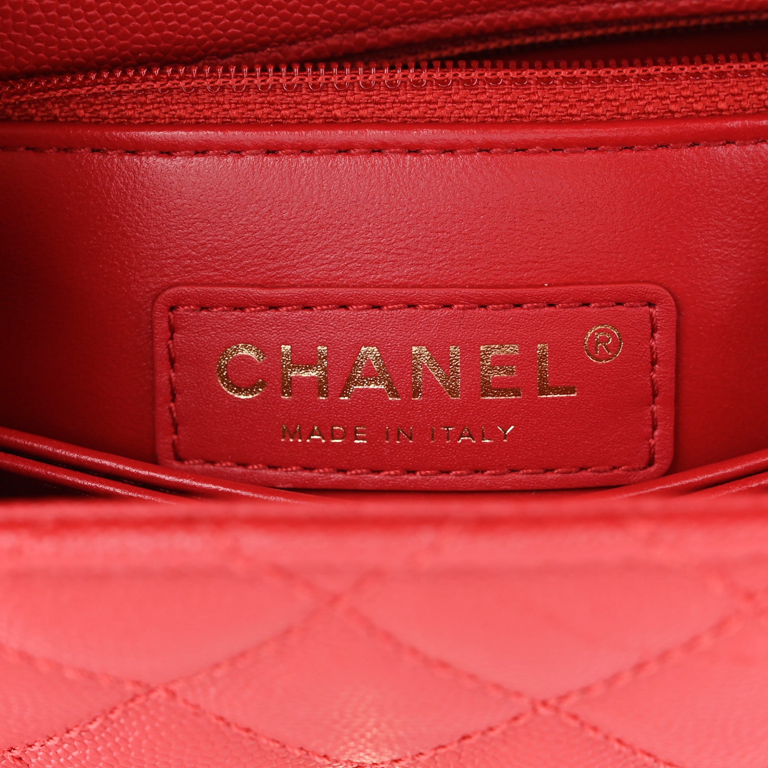 Chanel Caviar Quilted Mini Coco Handle Flap Red 6 of 13