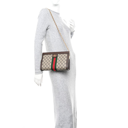 Gucci GG Supreme Monogram Web Small Ophidia Chain Shoulder Bag Brown 2 of 12