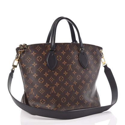 Louis Vuitton Monogram Flower Zipped Tote MM Black 4 of 11