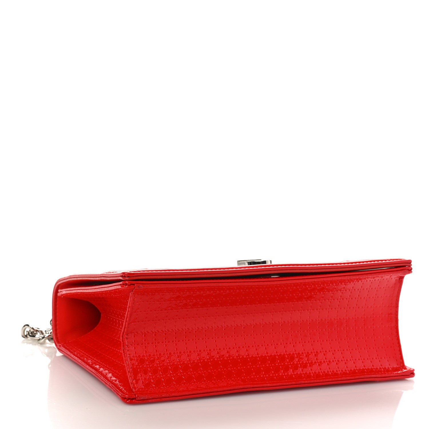 Christian Dior Patent Micro-Cannage Medium Diorama Flap Bag Red 4 of 8