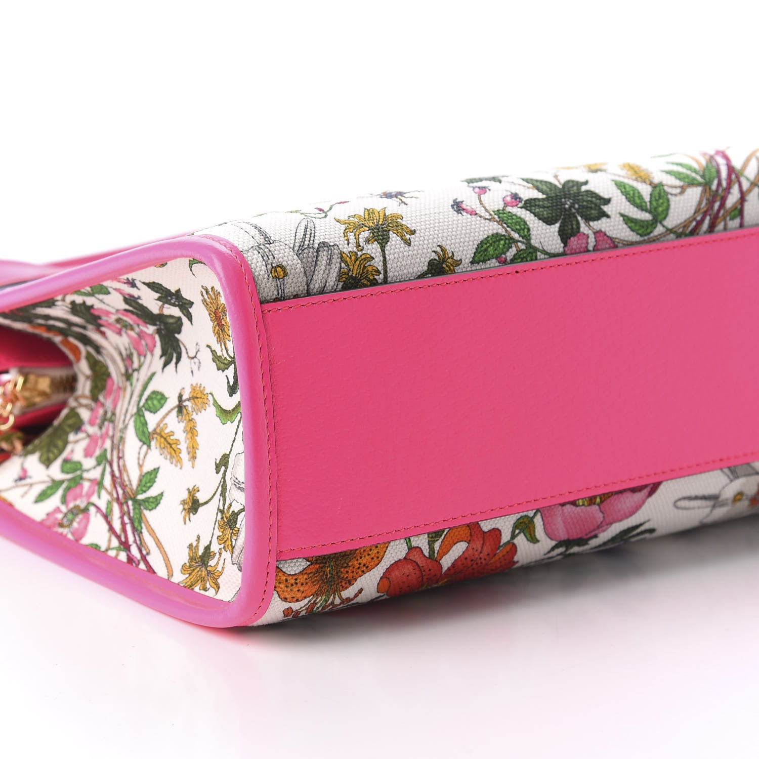 Gucci Canvas Medium Flora Tote Fuchsia 6 of 8