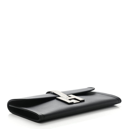 Hermes Swift Lizard Jige Elan Touch 29 Clutch Black Ombre 4 of 7