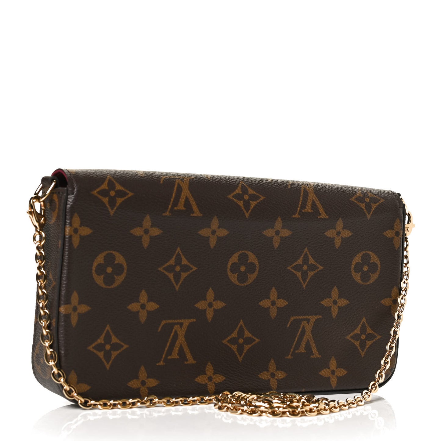 Monogram Pochette Felicie Chain Wallet Fuchsia