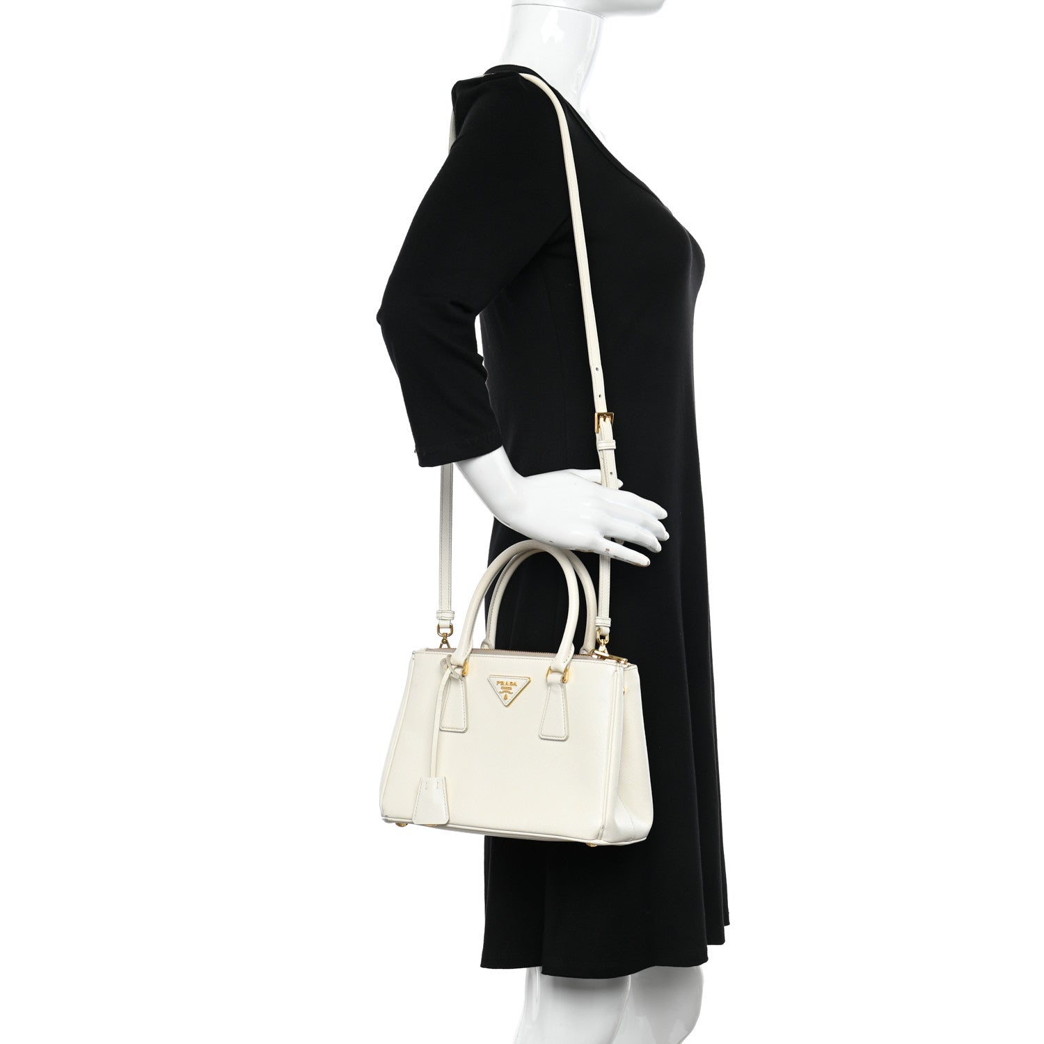 Prada Saffiano Lux Small Galleria Double Zip Tote White 2 of 16