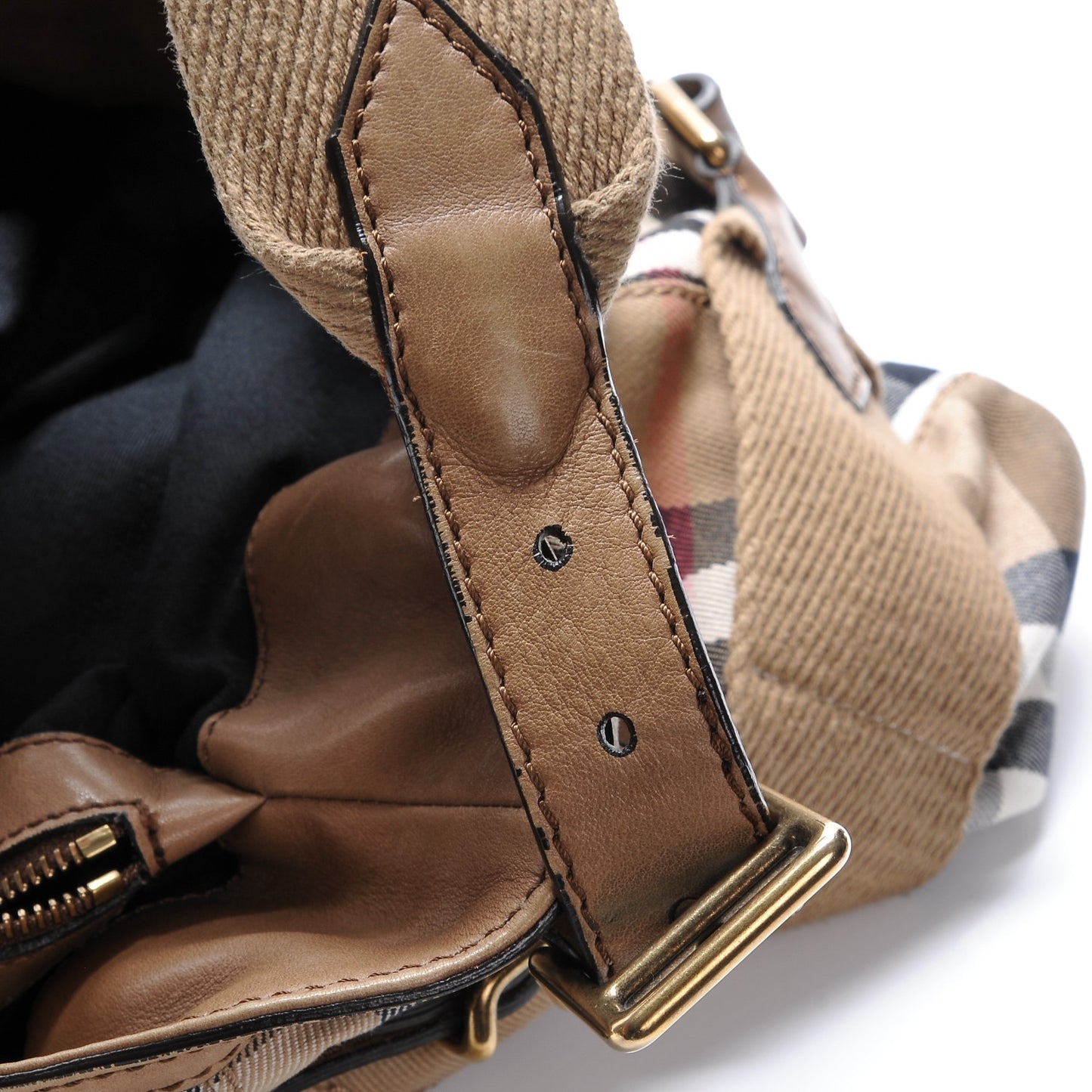 Canvas House Check Small Parsons Hobo Dark Stone