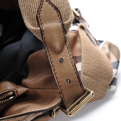 Burberry Canvas House Check Small Parsons Hobo Dark Stone 11 of 11