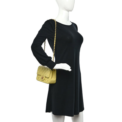 Chanel Lambskin Quilted Mini Square Flap Yellow 2 of 9