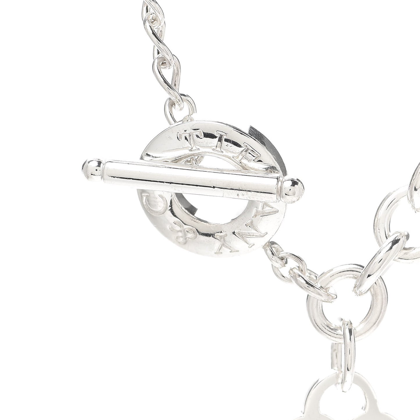 Sterling Silver Heart Tag Toggle Necklace