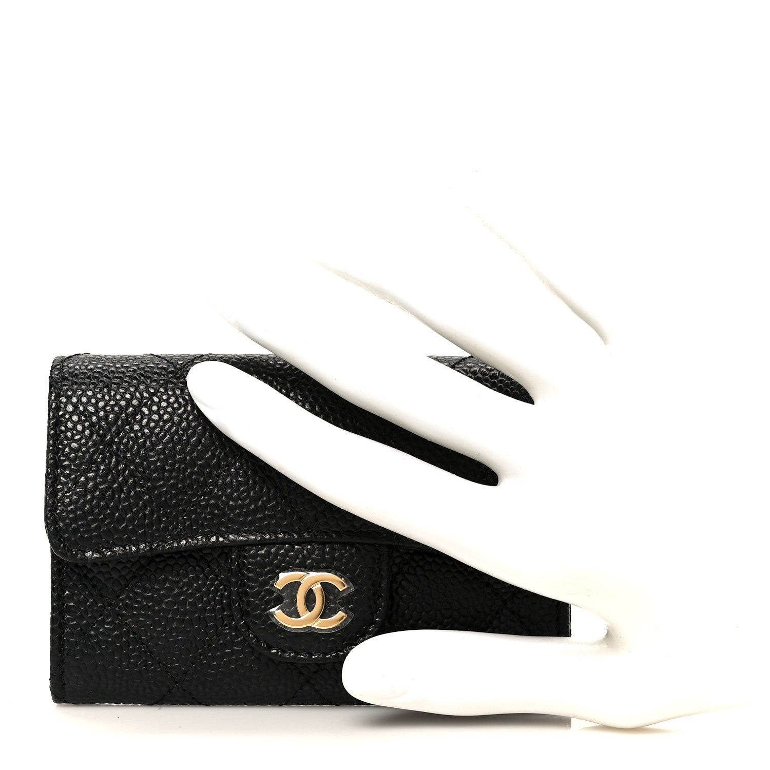 Chanel Caviar Quilted Flap Card Holder Black 2 of 10