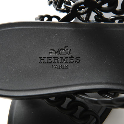 Hermes Rubber Chaine d'Ancre Nude Sandals 40 Black 7 of 7
