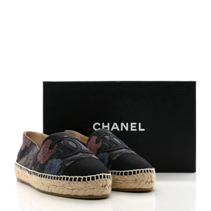 Chanel Denim Grosgrain CC Espadrilles 39 Grey Multicolor 9 of 9