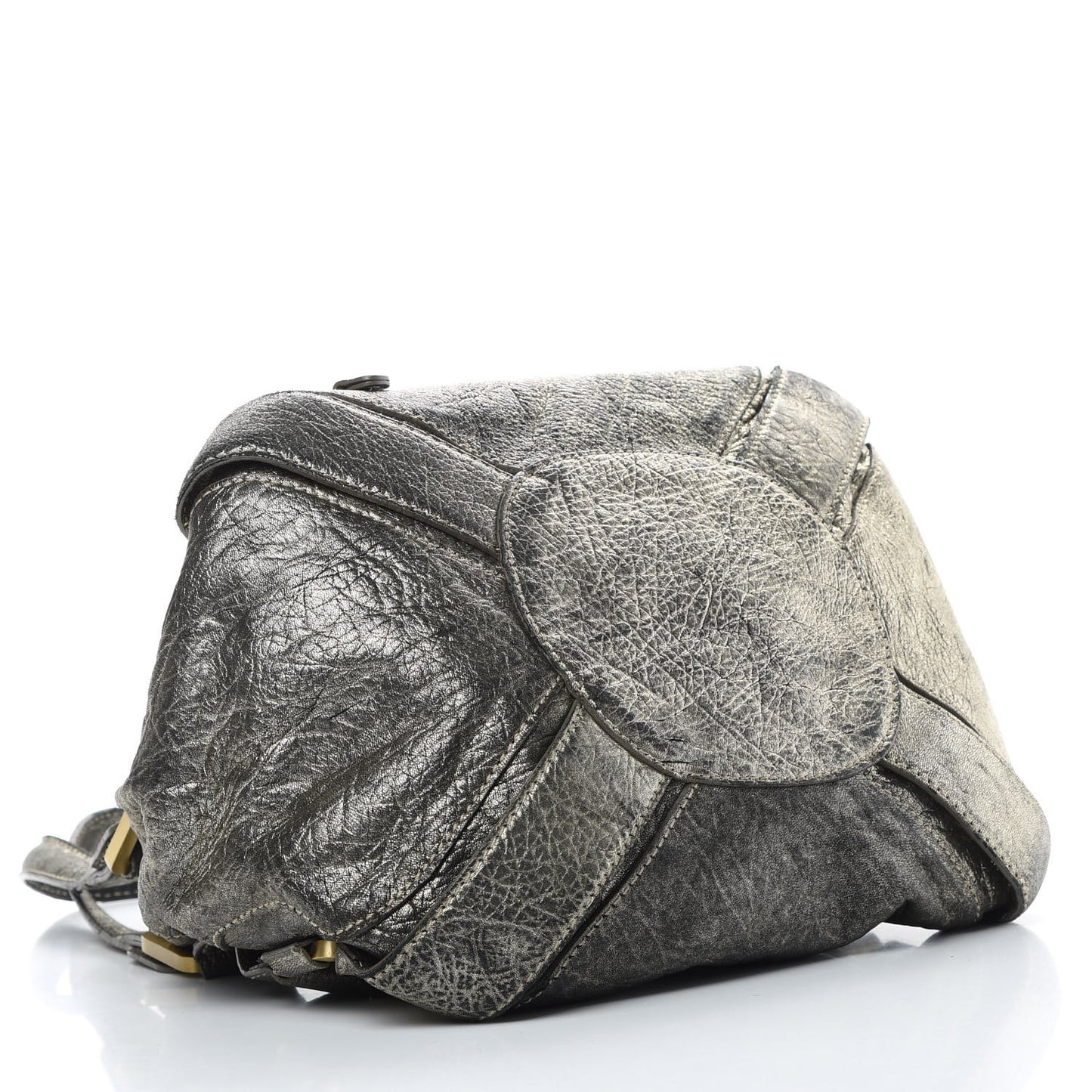 Metallic Calfskin Mahala Tote Pewter