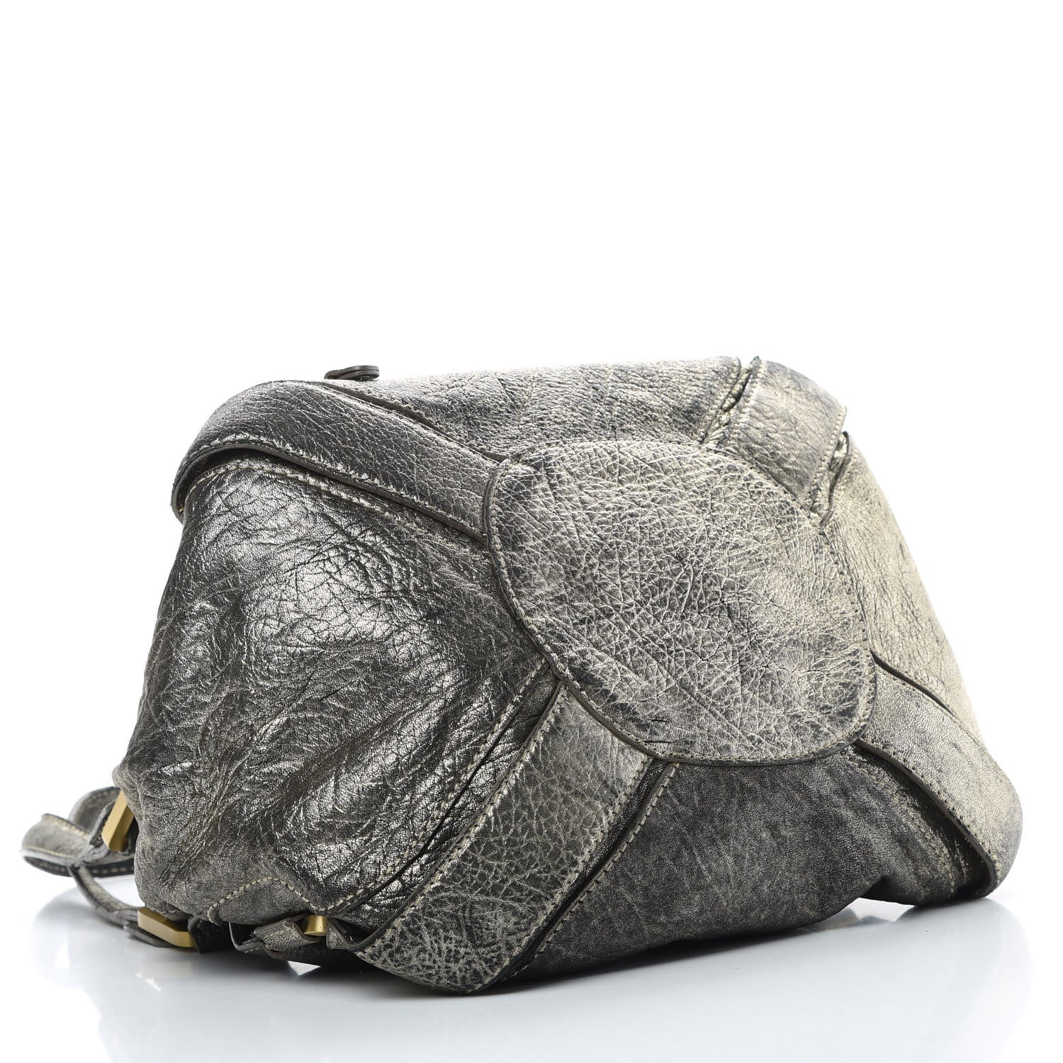 Jimmy Choo Metallic Calfskin Mahala Tote Pewter 4 of 17