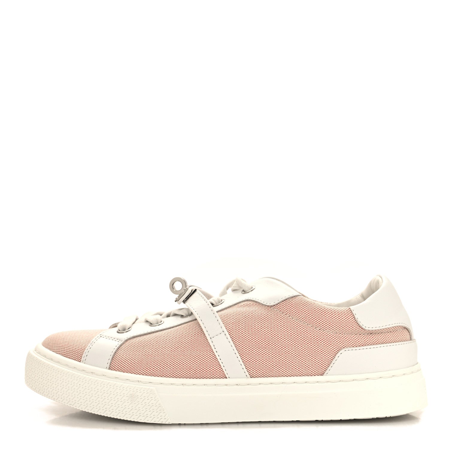 Hermes Calfskin Canvas Day Sneakers 37.5 Framboise White 1 of 8
