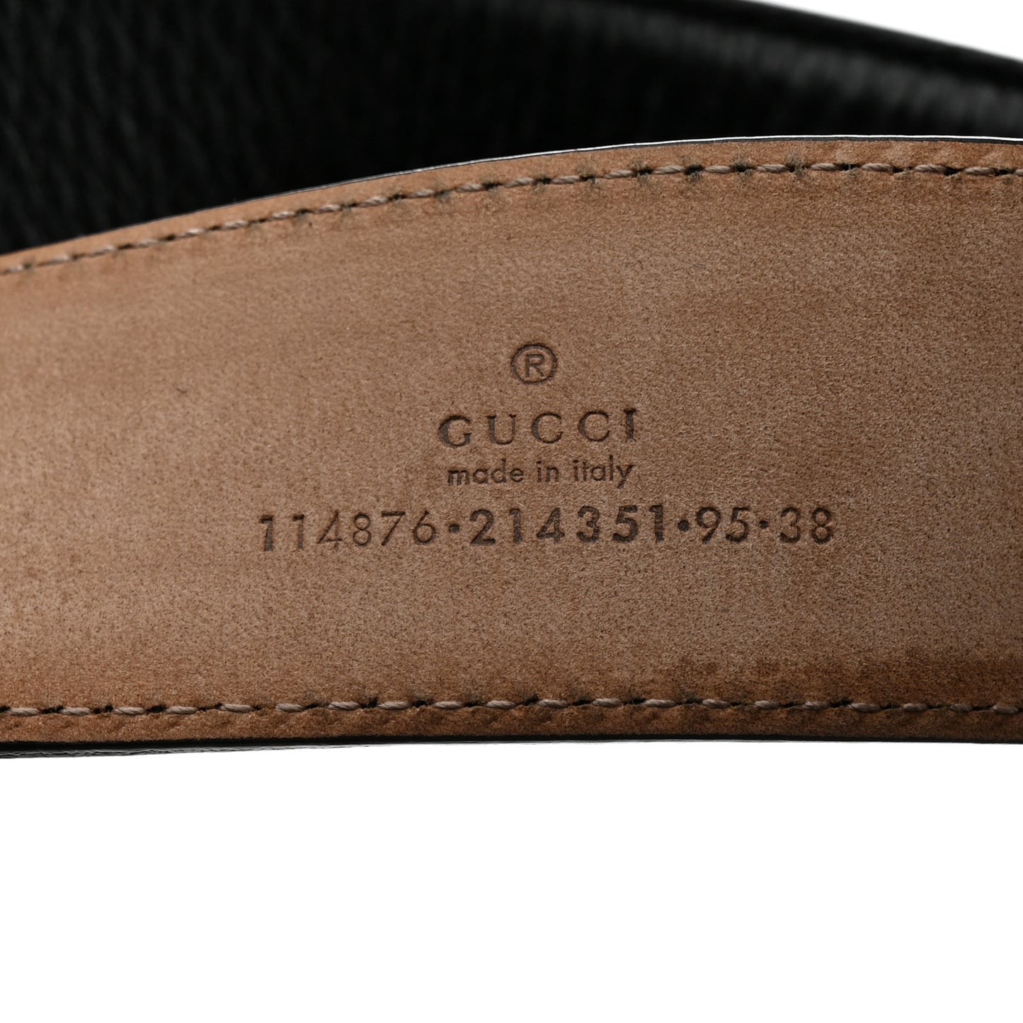 Pebbled Calfskin Interlocking G 40mm Belt 95 38 Black