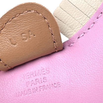 Hermes Milo Lambskin Grigri Rodeo Horse Bag Charm PM Mauve Sylvestre Craie Chai 3 of 4