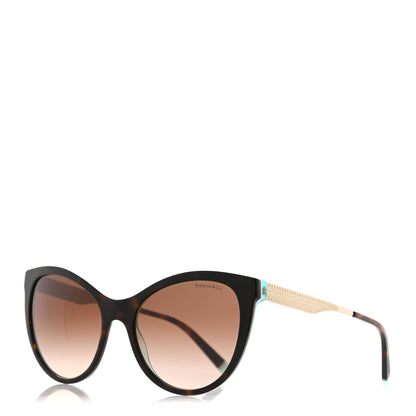 Tiffany Acetate Metal Cat Eye Sunglasses TF4159 Black Blue 1 of 8