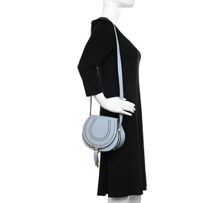 Chloe Grained Calfskin Small Marcie Saddle Bag Shady Blue 2 of 10