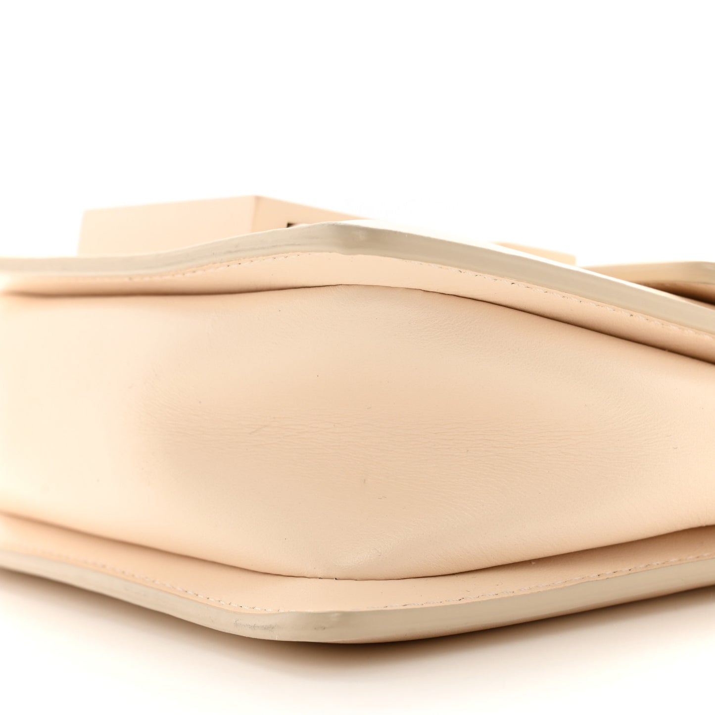 Calfskin Small T Clasp Chain Bag Vanilla