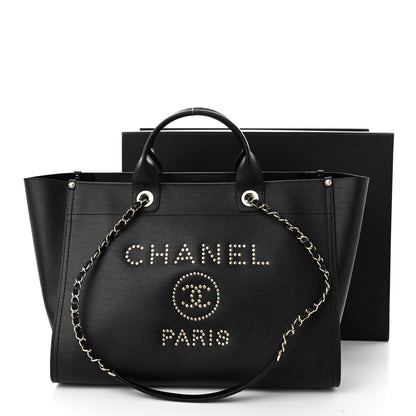 Chanel Caviar Medium Studded Deauville Tote Black 12 of 12