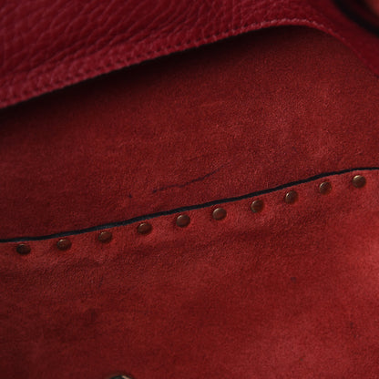 Valentino Garavani Pebbled Calfskin Medium Rockstud Tote Scarlet 12 of 12