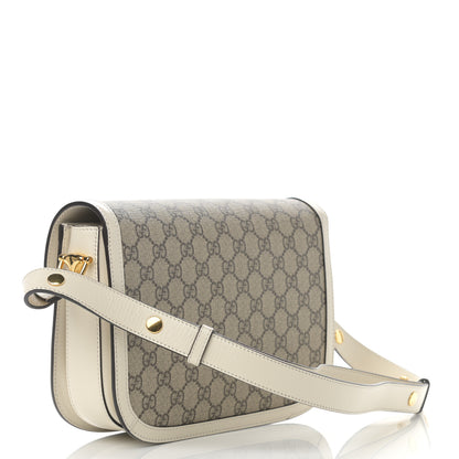 Gucci GG Supreme Monogram Horsebit 1955 Shoulder Bag Beige Mystic White 3 of 12