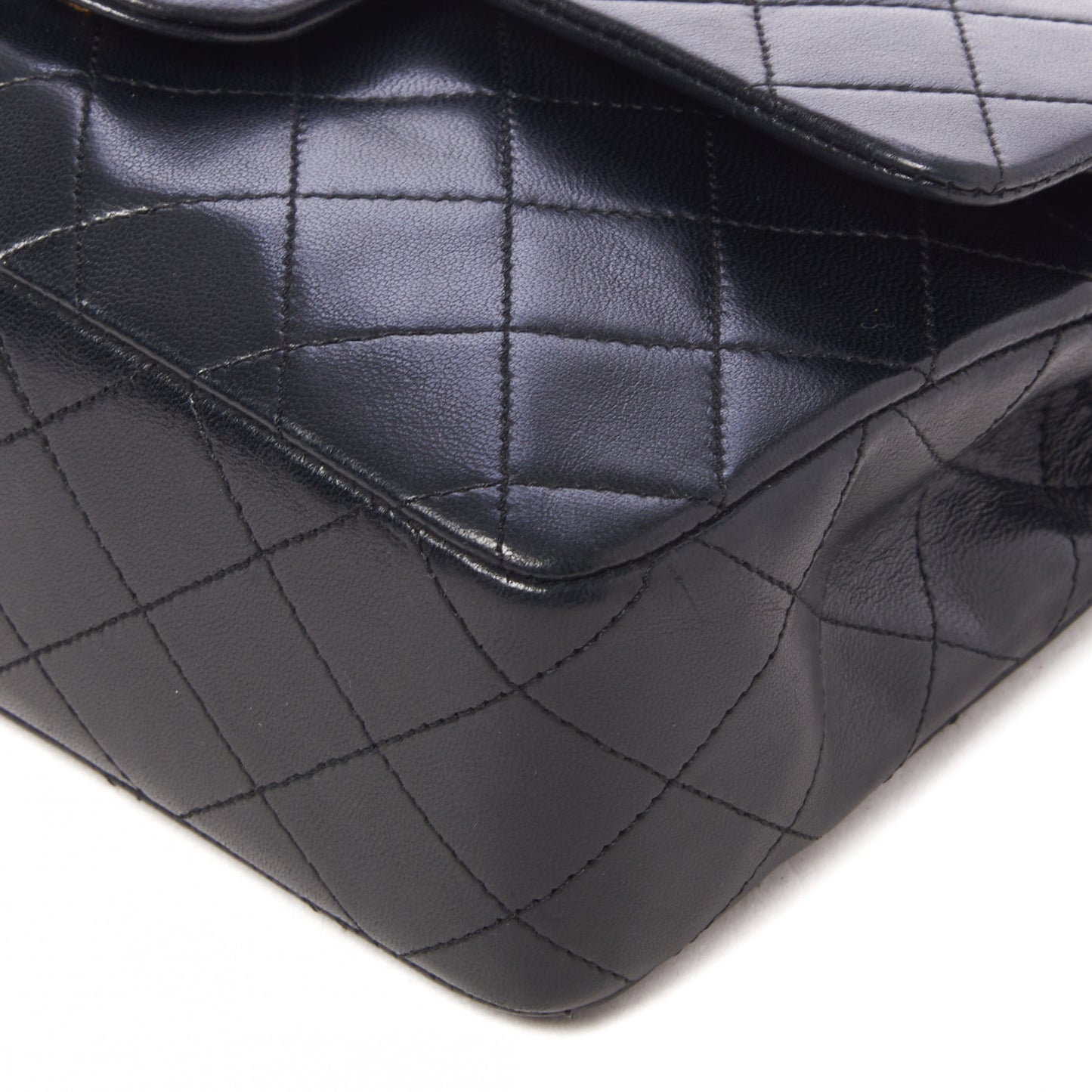 Lambskin Quilted Small Double Flap Black