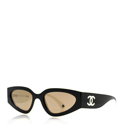 Chanel Acetate Cat Eye Sunglasses 6056 Black White 1 of 9