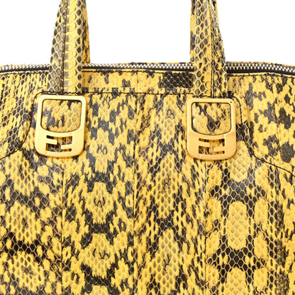 Fendi Snakeskin Small Chameleon Tote Yellow 8 of 10