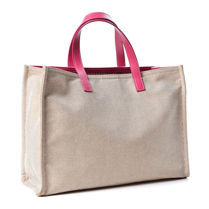 Fendi Canvas Vitello Simply Shopping Business Tote Natural Fuchsia 2 of 9