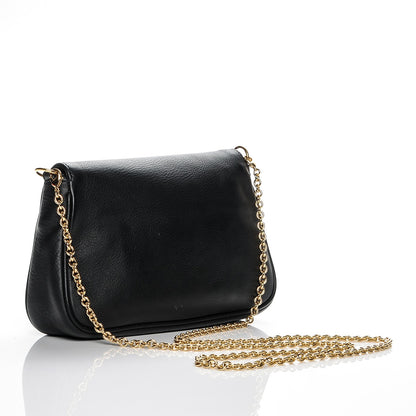 Fendi Vitello Flamingo Enamel Fendista Pouchette Crossbody Black 3 of 6