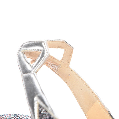 Christian Louboutin Glitter Back2 85 Slingback Pumps 38 Silver 8 of 11