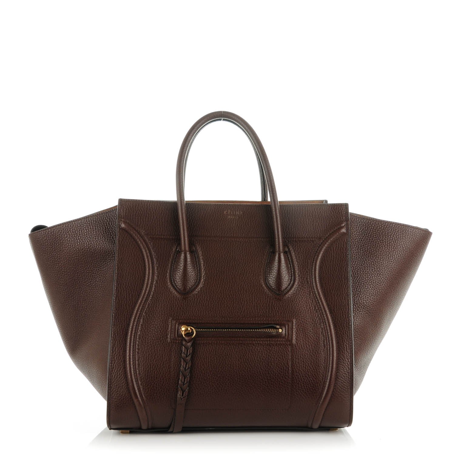 Celine Shiny Grained Calfskin Medium Phantom Luggage Brown 1 of 7